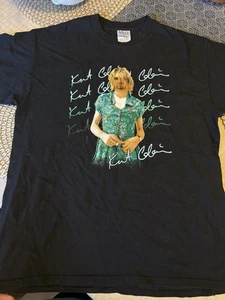 Vintage Kurt Cobain In A Dress T-Shirt Nirvana Rock Band Vtg 90s Y2K Signature L - Picture 1 of 8