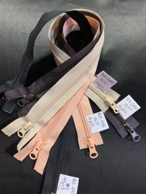 18.5"  Nylon 2-way Separating Zippers with Stylized Metal Pulls - Image 1 of 4
