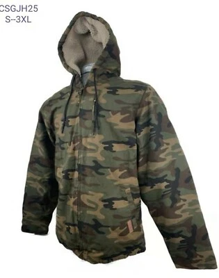 Jaqueta térmica masculina inverno pato casaco arenito lona acolchoada impermeável  - Imagem 1 de 4