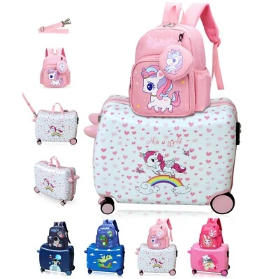 R.Leone Valigia Cavalcabile Bambino Bambina Ryanair 55x40x20cm + Zaino 311 - Immagine 1 di 4