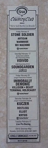 Póster de concierto Soundgarden Country Club Reseda, CA vintage 1990 3 x 12 #2 - Imagen 1 de 1
