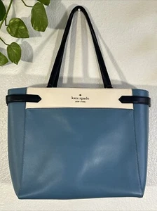 Kate Spade New York Blue And White Tote Bag - Picture 1 of 14