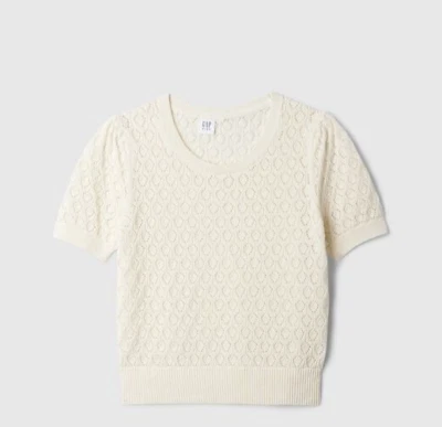 Top Suéter Pointelle GAP Niños Niñas: Marfil S (6-7) Foto 1 de 4