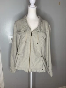 Coldwater Creek Shaped Jacke Damen 14 Full Zip gestreift Baumwollmischung Taschen - Bild 1 von 18