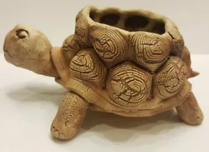 Ceramic Cactus Succulent Turtle Figurine Pots Container Planter Vintage Handmade - Picture 1 of 12