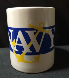Vintage United States NAVY ship Anchor Coffee Mug White - Picture 1 of 1