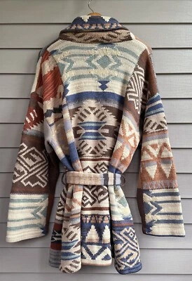 NWOT Ralph Lauren Wool Native American Southwest Aztec Patchwork Tie Sweater 3X - Image 1 of 4