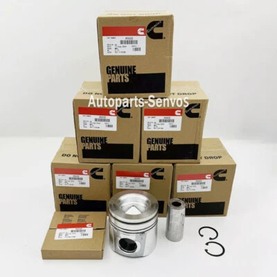 6Pcs Cummins Piston & Piston Rings Kit 4955520 For 2007-2019 Dodge Ram 6.7L NEW - Image 1 of 4