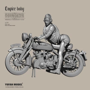 1/35 Scale Motor Female Soldier Resin Model Kits Unpainted Empire Baby YUFAN - Picture 1 of 4
