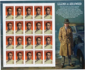 Scott #3152 Humphrey Bogart Blatt mit 20 Briefmarken - postfrisch - Bild 1 von 1