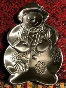 Christmas Snowman Dish Metal 7 1/2 inches - Bild 1 von 4