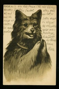 Dog puppy postcard Clapping embossed Vintage c1910 - Picture 1 of 2