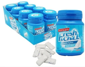 Display Komplett Fresh&Chill -8 Dosen Kaugummi Zuckerfrei Minzgeschmack mit Xyli - Bild 1 von 1