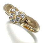 Auth Tiffany&Co. Pierścionek przyjaźń diament brukowane serce US6-6,25 18K żółte złoto