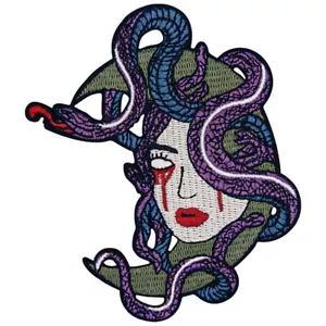 Embroidered Iron /Sew On Patches jeans clothing patch transfers Medusa Snake - Picture 1 of 4