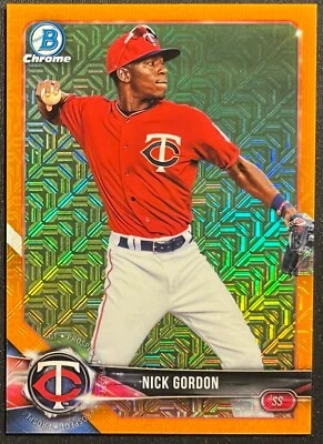 2018 BOWMAN CHROME NICK GORDON #7/25 ORANGE REFRACTOR MOJO REFRACTOR - Image 1 of 2