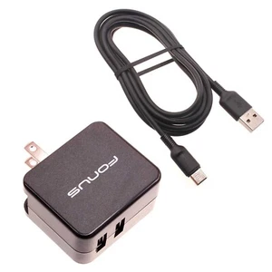 Home Charger 17W 2-Port USB 3.4A Type-C Cable 6ft Power Adapter Cord for Tablets - Picture 1 of 6