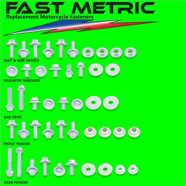 1989-1994 Kawasaki KDX 200 Plastics & Body Bolt Kits-EVERY Fastener you'll need! - Image 1 of 1