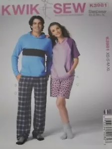 Nachtwäsche Unisex Oberteil Shorts Hose Gr. XS-XL Kwik Sew 3981 Schnittmuster * - Bild 1 von 2