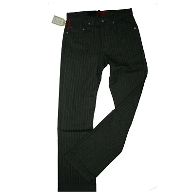 Signum Denver Hombre Confort Fit Pantalón Rayas Elegante W31 L34 Negro Gris Neu - Imagen 1 de 4