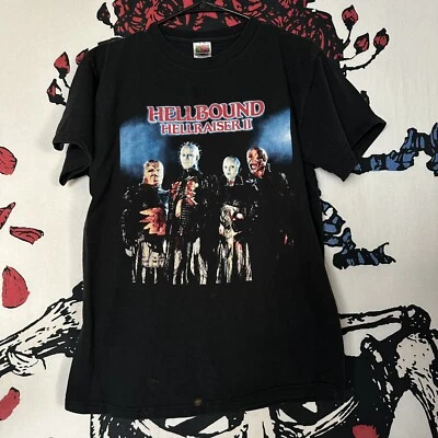 Camiseta Hellraiser II Hellbound de Colección Verdadera Película de Terror de Culto Película Cabeza de Alfiler M Foto 1 de 4