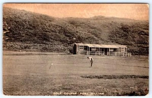 1930-40 CAMPO DE GOLF PORT WILLIAM MAN PONIENDO POSTAL BROMOTIPO DE SAN VALENTÍN - Imagen 1 de 2