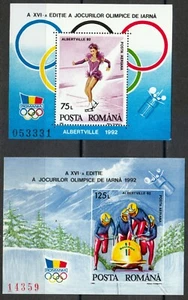 Romania 1992 MNH Mi Block 269-270 Sc 3721-3722 Winter Olympics, Albertville ** - Picture 1 of 2
