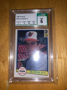 1982 Donruss Cal Ripken Jr #405 CSG 6 Rookie RC HOF W/Subs 9.5 & 9 Orioles MVP - Picture 1 of 1