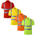 High Visibility Polo Shirts For Men Women Workers Safety Tops Short Sleeve Tops