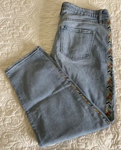 Knox Rose bestickt Chevon Seitenstreifen gerade Jeans Gr. 12 Bohemian Denim - Bild 1 von 20
