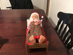 Vintage Telco Sleeping Snoring Whistling Santa Animated Figurine Tested - Picture 1 of 5