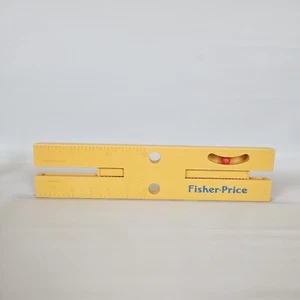 Vintage Fisher Price gelbes Lineal Wasserwaage Spielzeug 1986 Kunststoff 13 x 3 Zoll - Bild 1 von 3