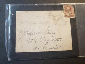 Cubierta de historia postal de luto 1886 OAKLAND a SAN FRANCISCO, CALIF con carta - Imagen 1 de 3