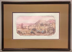 Abandoned Dreams Roy Purcell LE Etching Western Art Desert Homestead Ghost Town - Picture 1 of 7
