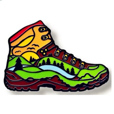 Beautiful Colorful Hiking Sticker Sign. Hike Trails and Mountains Yeti 4 Sizes — 第 1/4 张图片