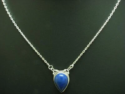 925 Argento Sterling Collier Con Lapislazzuli Ricoperto / Vero Argento/7 5g/44 5 - Immagine 1 di 3