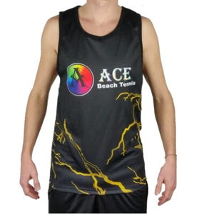 Ace Canotta Smanicato Uomo Beach Tennis Thorn Yellow Nero Giallo - Imagen 1 de 2