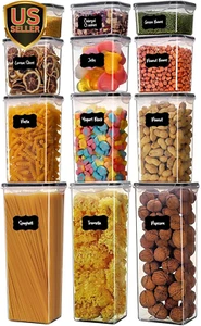 12 Pack Airtight Food Storage Containers with Lids-Plastic Pantry Storage Con... - Picture 1 of 7