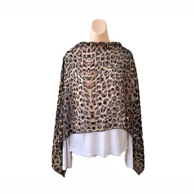 NWT Cejon Beachwear Large Scarf Cover Up Dress Skirt Animal Print Designer Vtg - Image 1 of 4