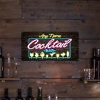 Personalised Bar Sign For Home Bar Neon Cocktail Style Metal Plaques - Msbr-01