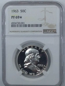 1963 Proof 69 * Franklin PF 69 Star - Imagen 1 de 2