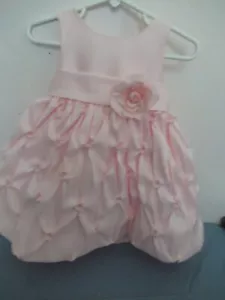 P42 Girls Size 24 Months pink Fully Lined FLower Accent Cinderella Dress - Picture 1 of 12