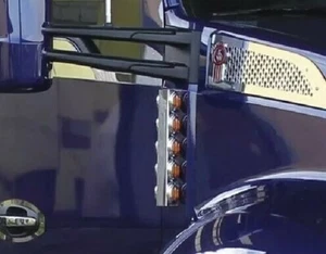 Kenworth T680 T880 & Volvo Mirror Light Bar-10 Light Cuts- Pair # 13452 - Picture 1 of 2