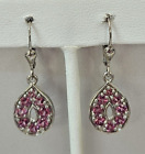 Natural Wine Garnet Leverback Earrings in Platinum Over Sterling Silver 2.25 ctw