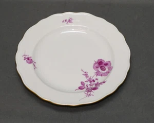 Meissen Porzellan, Dessertteller,Neuer Ausschnitt, Blume Purpur,Gold,Ø 20,3 cm - Picture 1 of 5