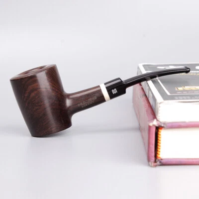MUXIANG Poker Ebony Wooden Tobacco Pipe Handmade Bent Stem 9mm Filter Pipe - Image 1 of 4