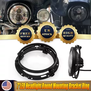 Anillo de soporte de montaje redondo de 7" pulgadas para faros de motocicleta Harley Davidson - Imagen 1 de 12