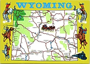 Postal Wyoming Mapa de Wyoming - Imagen 1 de 2