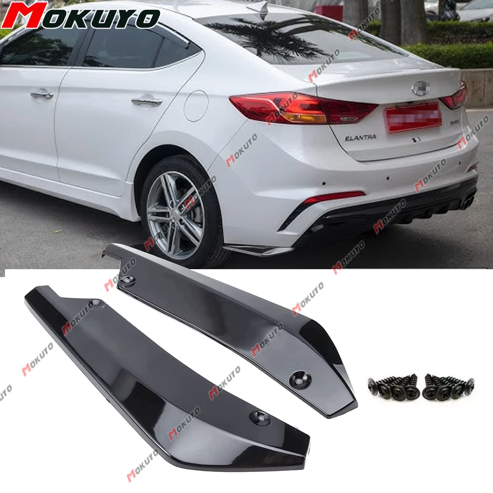 2 piezas difusor de parachoques trasero negro brillante espatas divisorias para Hyundai Elantra Sport Foto 1 de 4