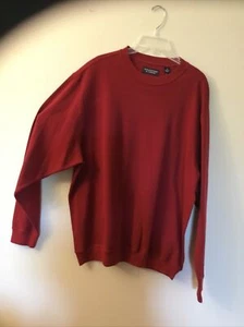 Men’s SweatShirt ,by Roundtree & Yorke,XL V Neck 100% Cotton,Maroon. - Picture 1 of 5
